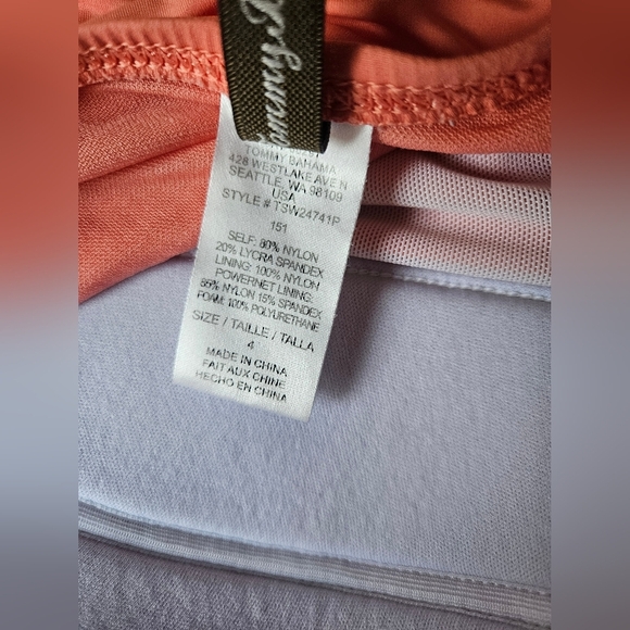 Tommy Bahamas-Peach Halter Dress Swimsuit Sz 4 Women's - Picture 7 of 7